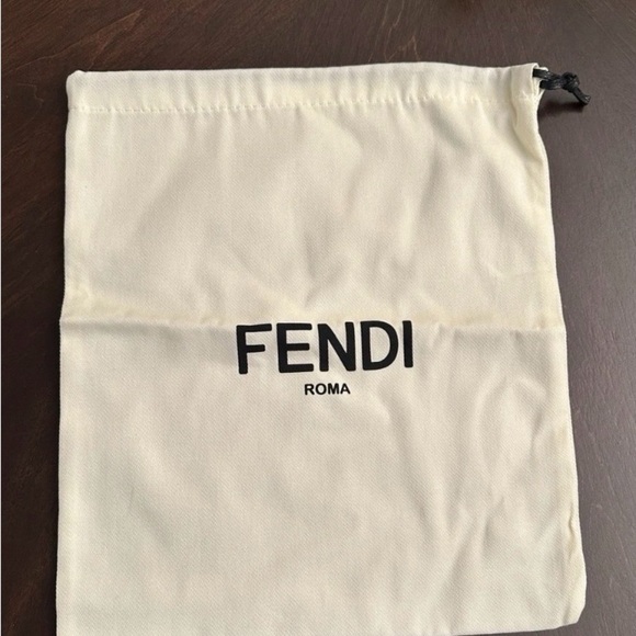 Fendi Accessories - Fendi Ivory Storage Bag with Black Logo 13x11